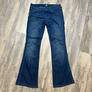 7 Seven For All Mankind Women’s Low Rise Flare Leg A Pocket Blue Jeans Size 24